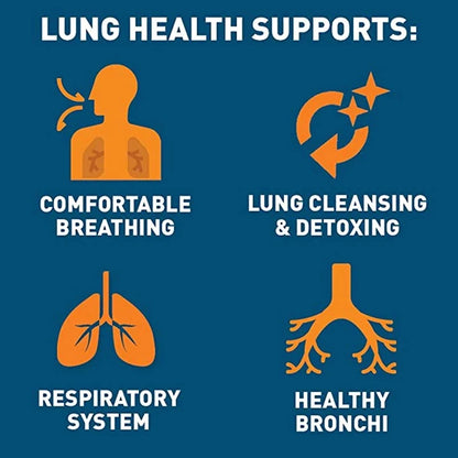 Lung Health Supplements - Helps Strengthen Comfort To The Lungs and Bronchial System Supports Clear Lungs and Easy Breathing