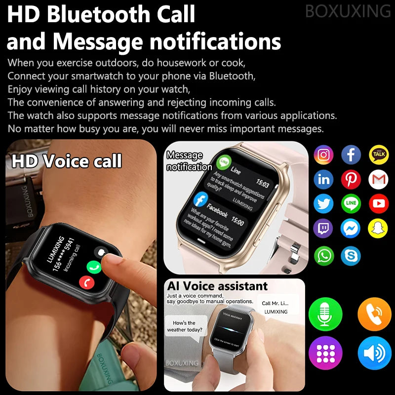 2026 New Smartwatch Women Sports Fitness Track IP68 Waterproof Heart Rate GPS Track Bluetooth Call Ladies Fashion Smartwatch Men