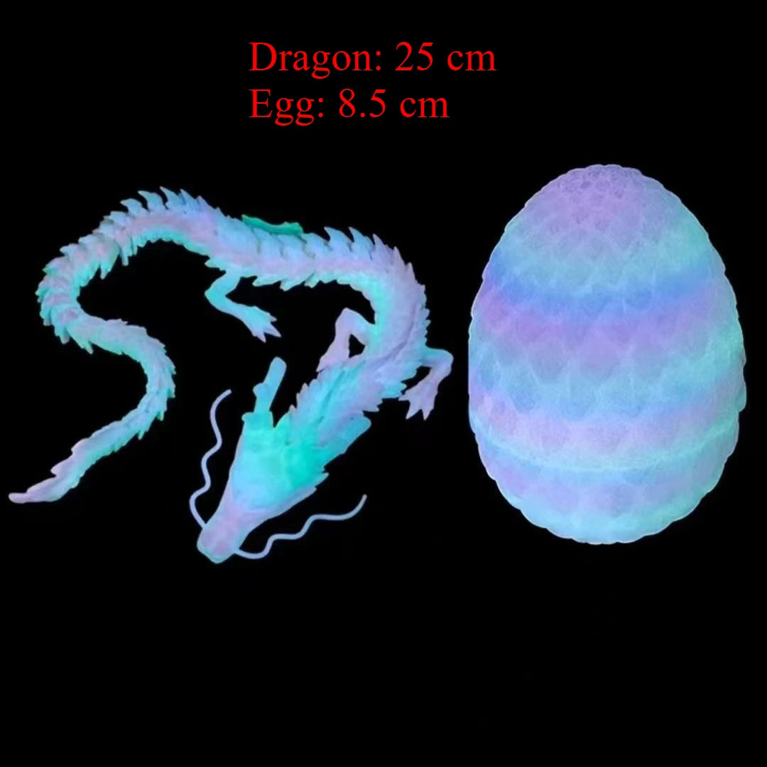 Articulated Dragon Figurine 3D Printed Dragon Egg Mini Model Home Desk Car Ornament Art Craft Decor for Indoor Daily Scenes