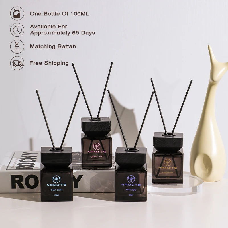 NAMSTE 100ML Premium Aroma Diffuser Oil for Home Car Air Freshener Room Perfume Long Lasting Fragrance Reed Sticks Fragrance Hot
