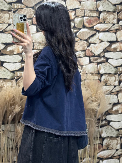 Amax LuluE Womens Fashion Korean Luxury Tops Ladies 2025 Autumn Leisure Vintage Tee Shirts Loose Cotton O Neck Fitness Clothing