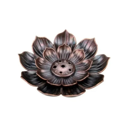 Backflow Incense Burner Stick Incense Holder Home Buddhism Decoration Coil Lotus Censer Bronze Air Vaporizer Home Decor Supplies
