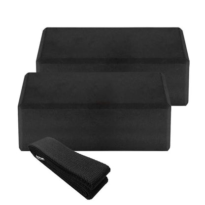 2pcs EVA Yoga Blocks 1pcs Cotton Yoga Strap Stability Blocks Yoga Strap Set for Yoga Pilates Meditation