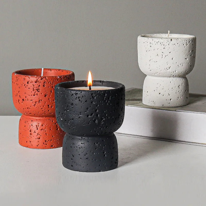 Simple Cement Home Aromatherapy Candle Empty Cup Diy High-value Crafts Indoor Candlestick Modern Home Decoration Ornaments