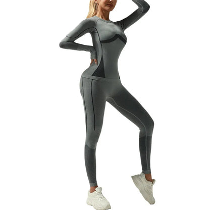 Seamless Thermal Underwear Set Ski Speedo Skiwear Training Clothing Sportswear Sweat Wicking Fitness Suit Winter Clothes Women