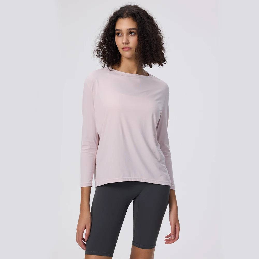 Yoga Long Sleeve Workout Top Running Clothes Physical Shirts & Blouses Top Fitness Loose T-shirt Clothing Sportswear Woman Gym