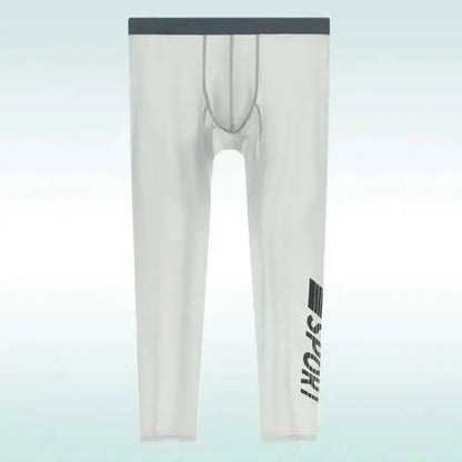 Ultra Thin See Through Men's Tight Fitness Running Sweatpants Leggings Plus Size Training Joggers Sweat Trousers