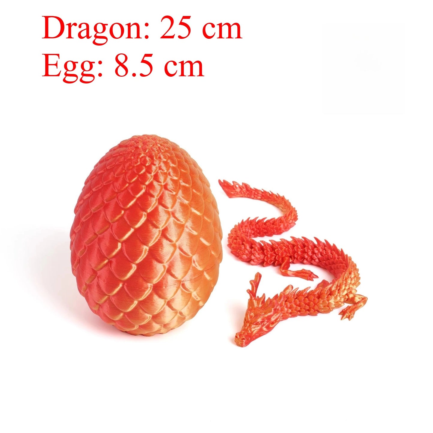 3D Printed Dragon Egg with Articulated Dragon Toy Flexible Chinese Dragon Model Figurine Home Desk Car Ornament Decor Gift
