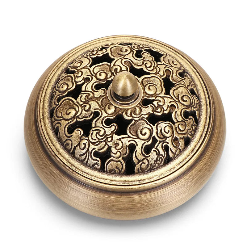 Incense Furnace Pure Copper Household Indoor Sandalwood Antique Pan Incense Furnace Soothes The God Incense Furnace