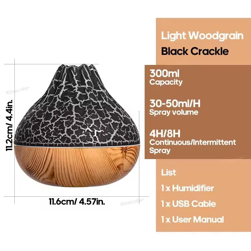 Aroma Diffuser USB Desktop Flame Aroma Diffuser Humidifier 7 Colors Simulation Light Aromatherapy Air Purifier for Bedroom
