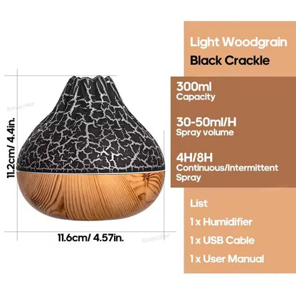 Aroma Diffuser USB Desktop Flame Aroma Diffuser Humidifier 7 Colors Simulation Light Aromatherapy Air Purifier for Bedroom