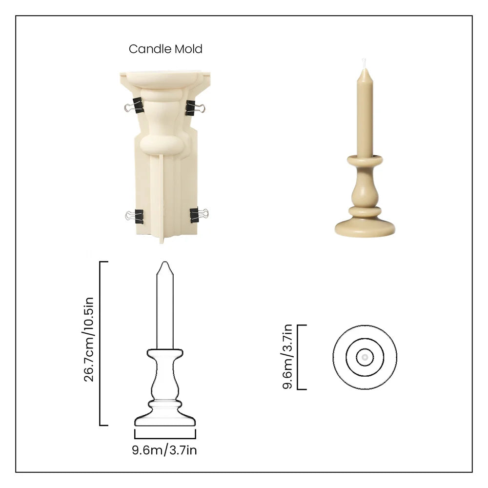 Nicole Taper Candle Making Silicone Mold Aromatherapy Scented Candle Mould Decorative Candle Making Supplies