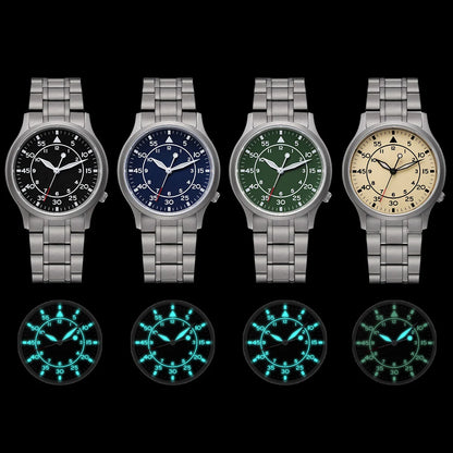 BERNY Titanium Watch For Men AR Coat Sapphire Fashion Wristwatch Luminous VH31 Ultra-thin Quartz Watch Waterproof 5ATM Watches