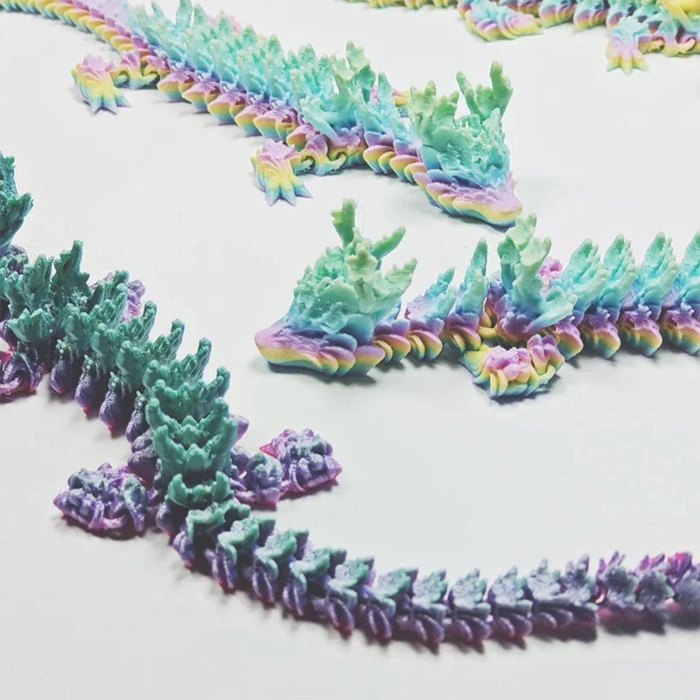 3D Printed Crystal Dragon Articulated Dragon Fidget Toy Cherry Blossom Dragon Home Office Decor Birthday Gift For Boys 2025new