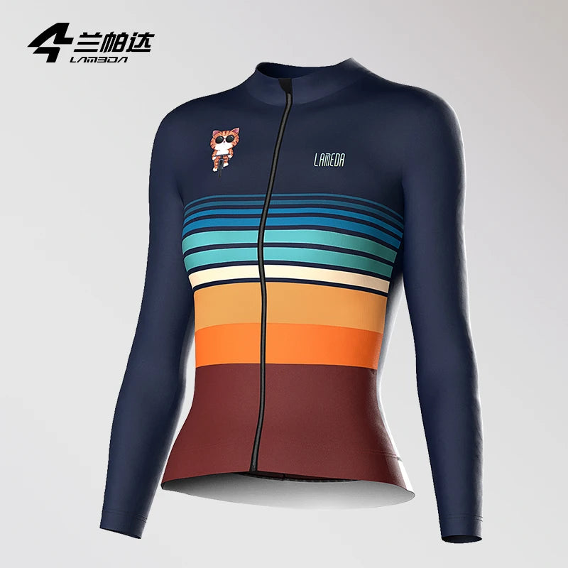 Lameda Women Fleece Long Sleeve Autumn Winter Cycling Jersey Windproof Cycling Clothing Women 's Cycling Clothing