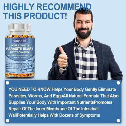 Parasite Blast Detox Complex - Eliminate Parasites, Promote Digestion, Cleanse & Detoxification, Supports Intestinal Health