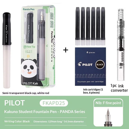 Pilot Japan Kakuno Fountain Pen Limited Cute Panda Nib Cap Smiley Face Pens Gift for Students Journaling Ins Healing Aesthetic