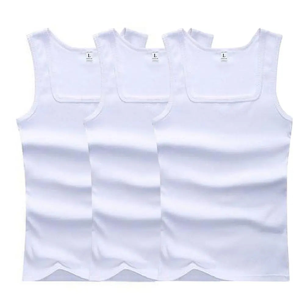 3pcs/set Four Seasons Men Tank Tops Black White Gray Singlets Sleeveless Men Vest Casual Bodybuilding Vest Sport Fitness T-shirt