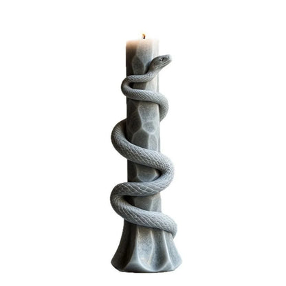 Flower Snake Pillar Candle Molds Silicone Mold DIY Cylindrical Aromatherapy Candle Plaster Animal Mold Form Halloween Decor