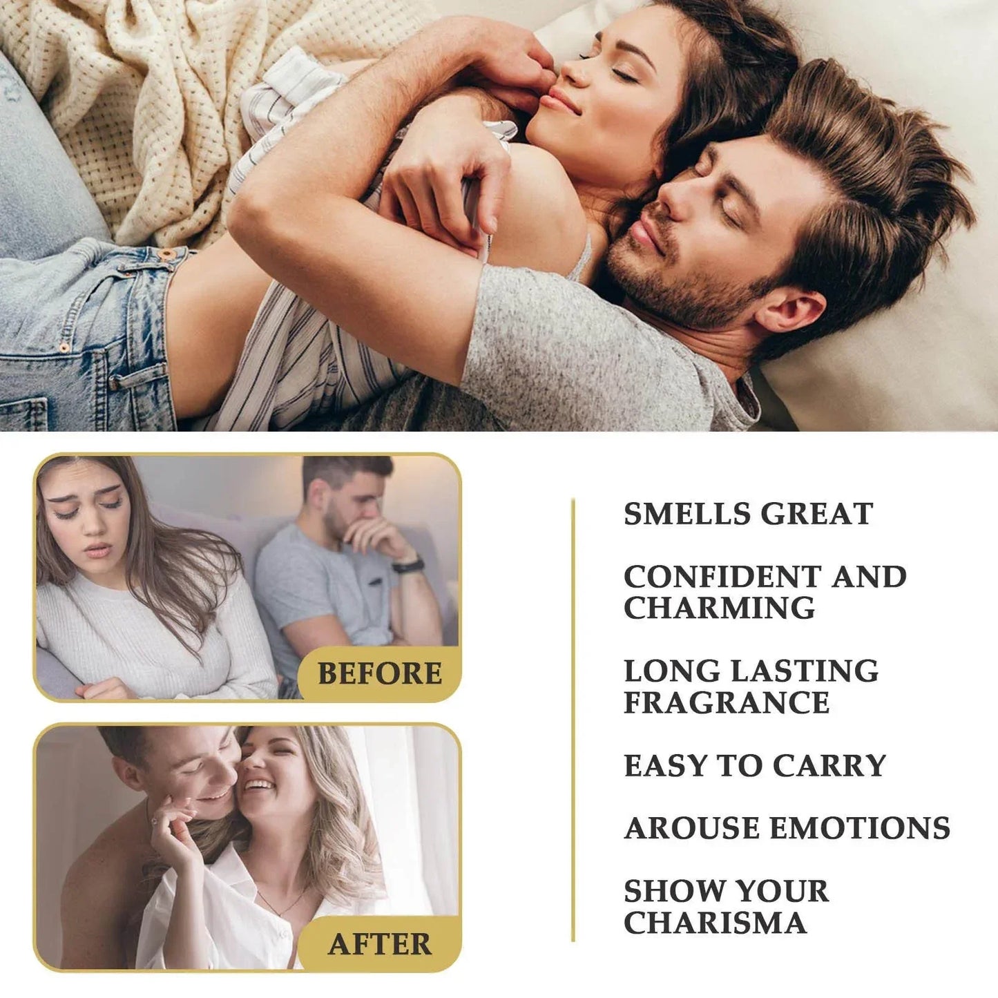 Pheromone-Infused Long-Lasting Fragrance Oil - Fresh Aroma Body Essence to Attract Women & Boost Personal Allure Naturally.
