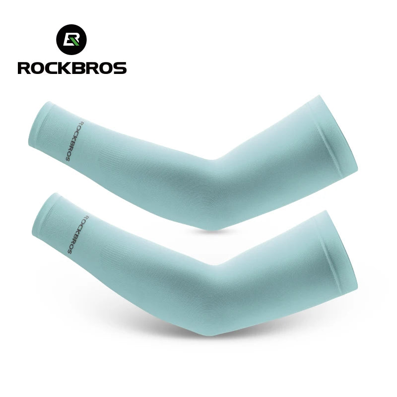 ROCKBROS Arm Sleeves Ice Silk Sports Cycling Arm Sleeves Cover Sun UV Protection Breathable Outdoor Running Fitness Equipment