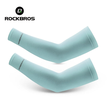 ROCKBROS Arm Sleeves Ice Silk Sports Cycling Arm Sleeves Cover Sun UV Protection Breathable Outdoor Running Fitness Equipment