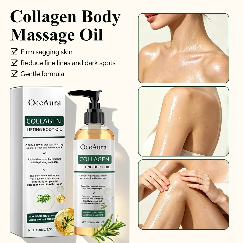 OceAura Collagen Body Oil Firming Lifting Whole Body Skin Deep Hydration Moisturizing Refreshing Rosemary Lift Body Oil Dry Skin
