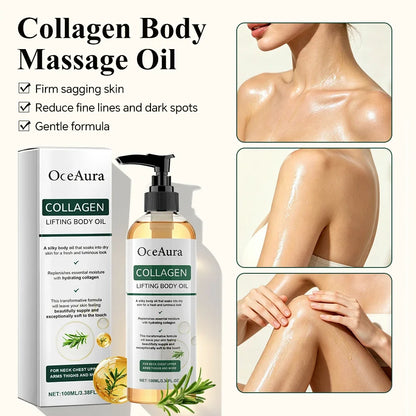 OceAura Collagen Body Oil Firming Lifting Whole Body Skin Deep Hydration Moisturizing Refreshing Rosemary Lift Body Oil Dry Skin