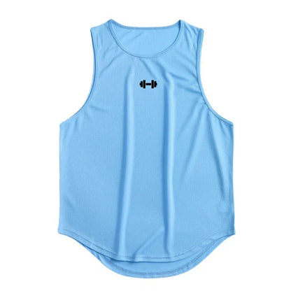 Summer DIY Brand Gym Tank Top Men Mesh Quick Dry Bodybuilding Sleeveless Shirt Fitness Singlets Basketball Clothing Muscle Vest