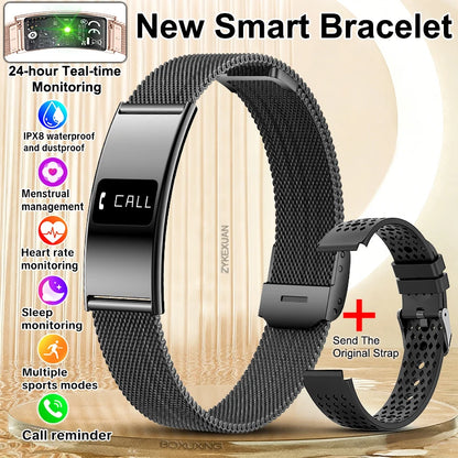 New Fashion Women Smart Bracelet IPX8 Waterproof Heart Rate Sleep Monitor Health Sports Fitness Tracker Call Reminder Smartwatch