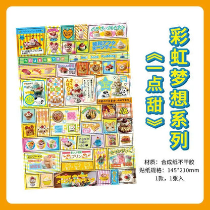 Korean Japanese Cartoon Journaling Sticker Sweet Cake Puppy Scrapbook Sticker DIY Decor Retro Anime Stationery Sticker Kids Gift