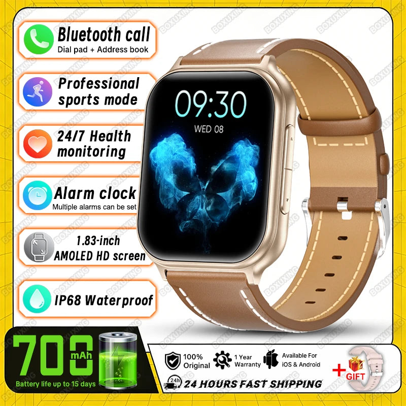 2026 New Bip 6 Pro Smart Watch Men Sports Fitness Heart Rate GPS Track IP68 Waterproof Bluetooth Call Sleep Smartwatches Women
