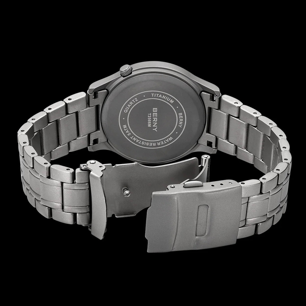 BERNY Titanium Watch For Men AR Coat Sapphire Fashion Wristwatch Luminous VH31 Ultra-thin Quartz Watch Waterproof 5ATM Watches