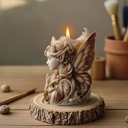 Winged Angel Soywax Candle Silicone Mold 3D Flower Fairy Painting Gypsum Resin Mold DIY Beauty Sculpture Aromatherapy Home Decor