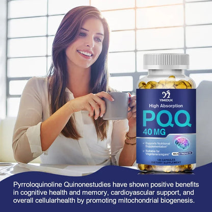 Buy 1 Get 1 Free! PQQ 40mg Supplement , for Cognitive Function Booster, Enhances Brain Energy, Heart, Brain & Anti-Aging, Vegan