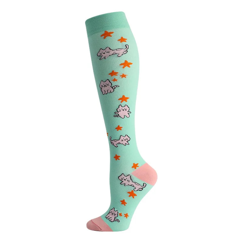 Compression Socks Sports Outdoor Running Jump Rope Yoga UNISEX Calf Pressure Socks Stockings Compress Nylon