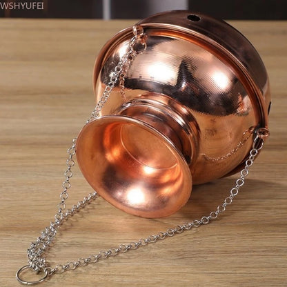 Hanging Incense Burner Red Copper Zen Engraved Stupa Aromatherapy Stove Meditation Smoke Furnace Orientale Altars Decorative