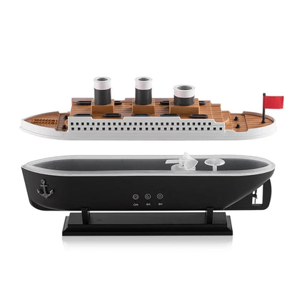 Ship-Shaped Aroma Diffuser, Jellyfish Spray, Colorful Lights, 2 Modes, Timer & Remote for Home Office
