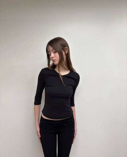 Tank cherry red long-sleeved T-shirt tight multi-color high-elasticity base layer cleanfit top