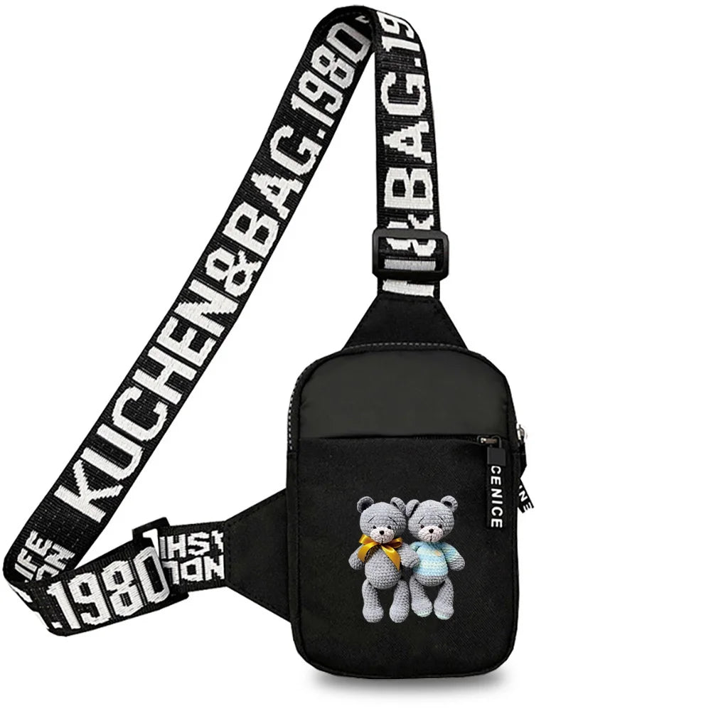 Chest Pack Fitness Yoga Outdoor Mini  Men Sports Running Bear Printing Series Fashion Chest Bag for Women for Men