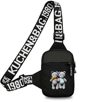 Chest Pack Fitness Yoga Outdoor Mini  Men Sports Running Bear Printing Series Fashion Chest Bag for Women for Men