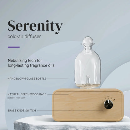 Nebulizing Essential Oil Diffuser Waterless Operated Aromatherapy Diffuser for Home Wood and Glass Aroma Diffuser Scent Machine