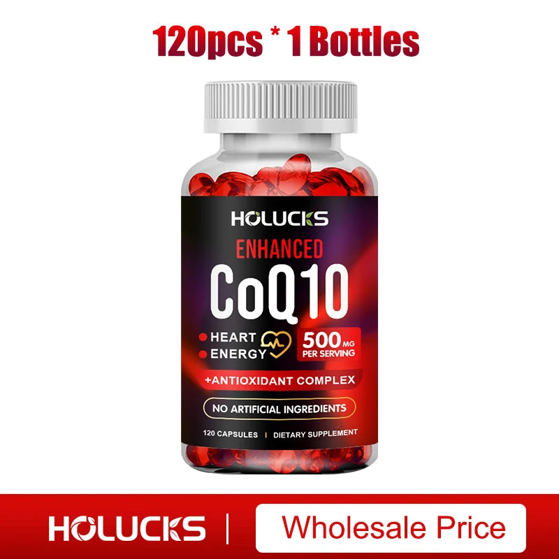 Coenzyme Q10 Supplement, for Heart & Cardiovascular Health, Blood Pressure Balance, Support Energy Brain Function