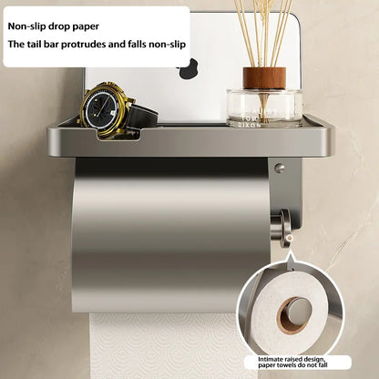 Bathroom Tissue Box Rack Tissue Paper Rack Phone Storage Shelf Wipes Dispenser Bathroom Toilet Wall Aromatherapy Paper Tray