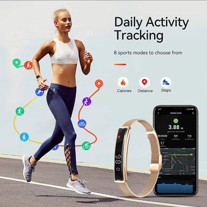 2026 New Fashion Women Smart Bracelet Multi-Sport Mode Fitness Tracker Heart Rate & Sleep Health Monitoring Smartwatch Men Women