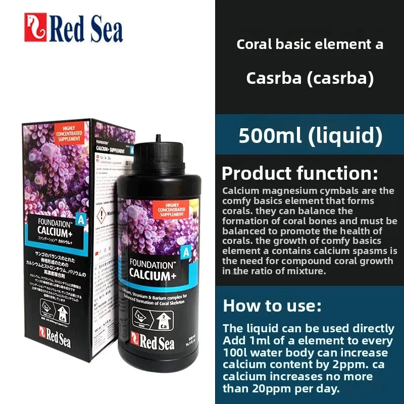 RedSea Coral Reef Essential Elements-Calcium Magnesium KH Strontium Iron Supplement for SPS/LPS-Aquarium Trace Minerals Additive
