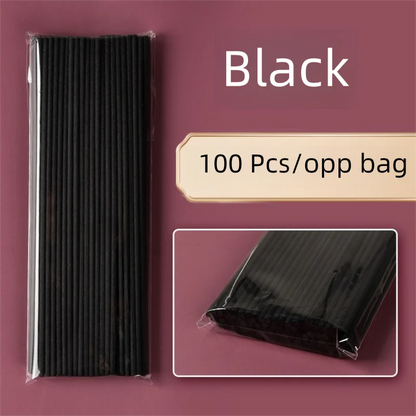 100 Pcs/Pack 3mm*20cm Diffuser Sticks , Fragrance Refill Black Fibre Reed Thick Aromatherapy Diffuser Sticks for Diffuser Oils
