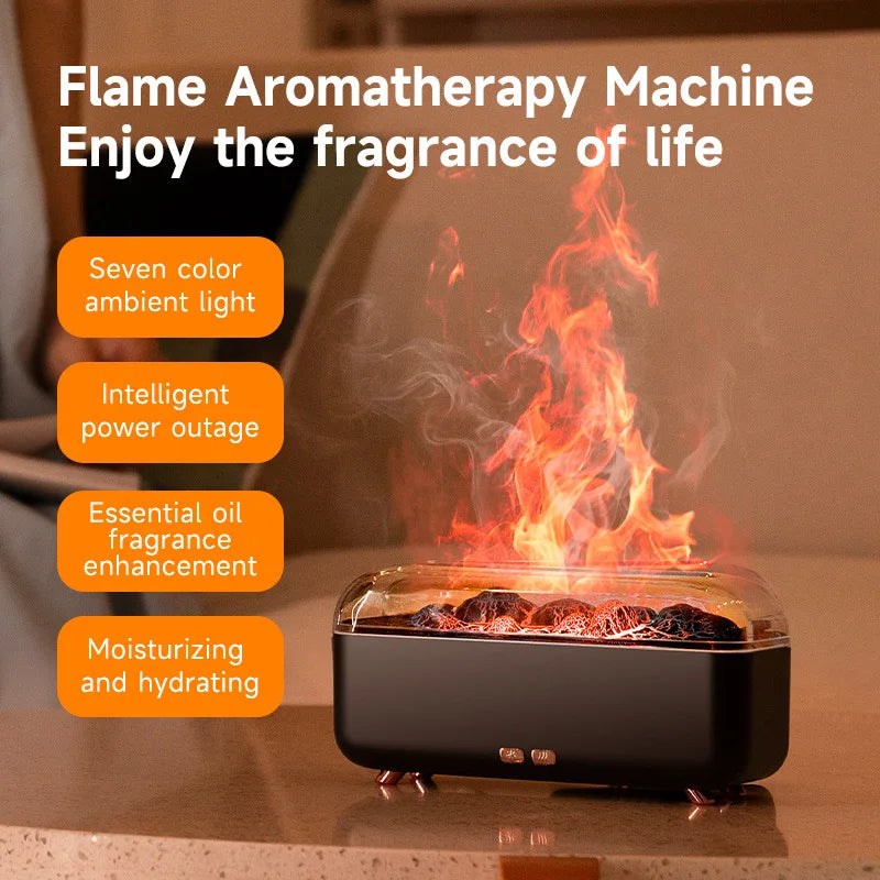 300ml Mini Volcanic Lava Essential Oil Aroma Diffuser Machine Small Household USB Home Fragrance Diffuser Flame Humidifier