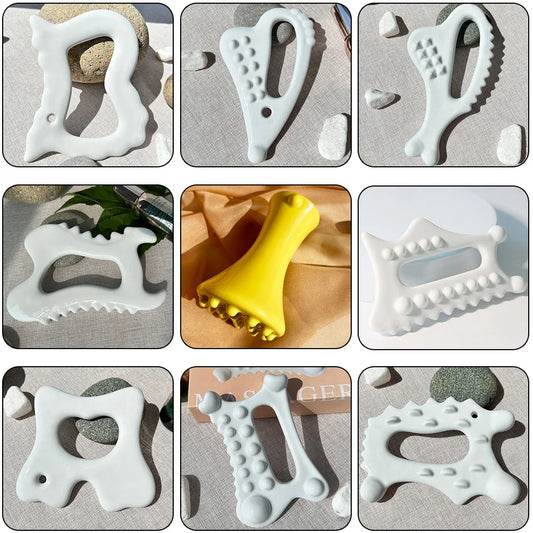 Ceramic Gua Sha Massager Body Skin Scraping Facial Guasha for Slim Face and Body Muscle Relaxation