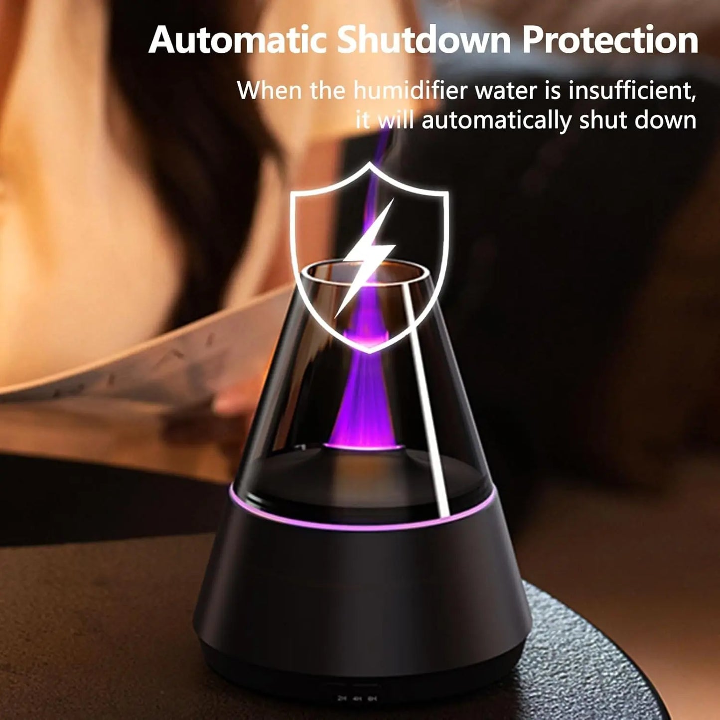 Flame Essential Oil Diffuser Upgrade 7 Colour Lights Aromatherapy Diffuser Diffuser Air Humidifier Aroma Diffusers for Bedroom